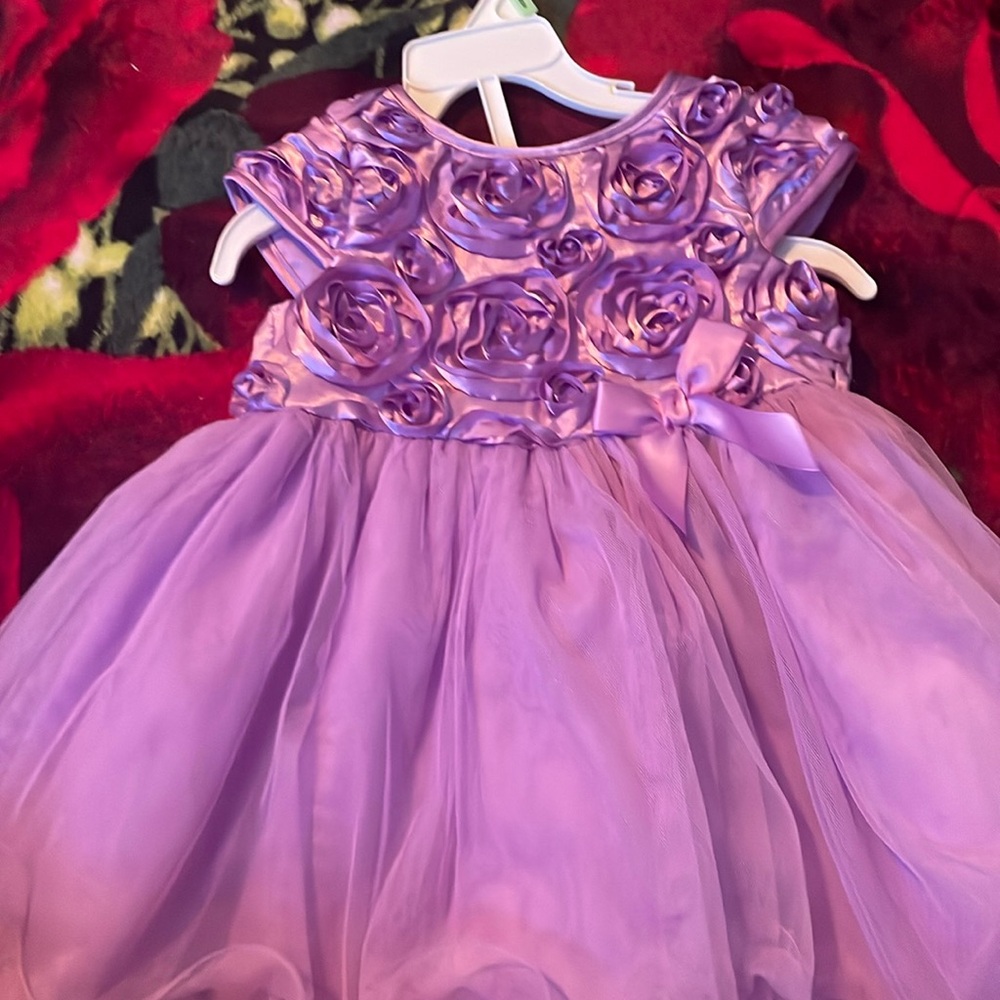 Purple dress with roses